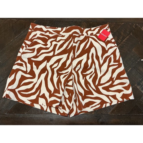 SPANX Pants - Spanx Polished 6" Short Print Zebra Brown White 20371R XL NWT